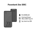 Itel Star-200C Power Bank - 20000 mAh Rated Input: DC 5.0V/2A,Rated Output: DC 5.0V/2.1A, Max Connector:Type：A+A+C+M