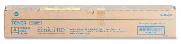 Konica Minolta TN321Y Yellow Toner Cartridge - (A33K250)