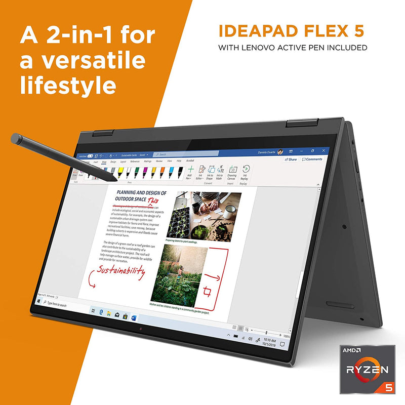 Lenovo NoteBook IP Flex 5 - 14IIL05 (Yoga) Laptop,Core i7,8GB RAM,512 SSD,WIN 10,14" FHD-82HS00GTUE