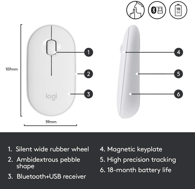 Logitech Pebble M350 Wireless & Bluetooth Mouse