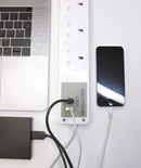 Voltsafe Multiguard MGX-4UB, Sollatek power strip with 4 UK sockets and 2 USB fast charging 2.1A