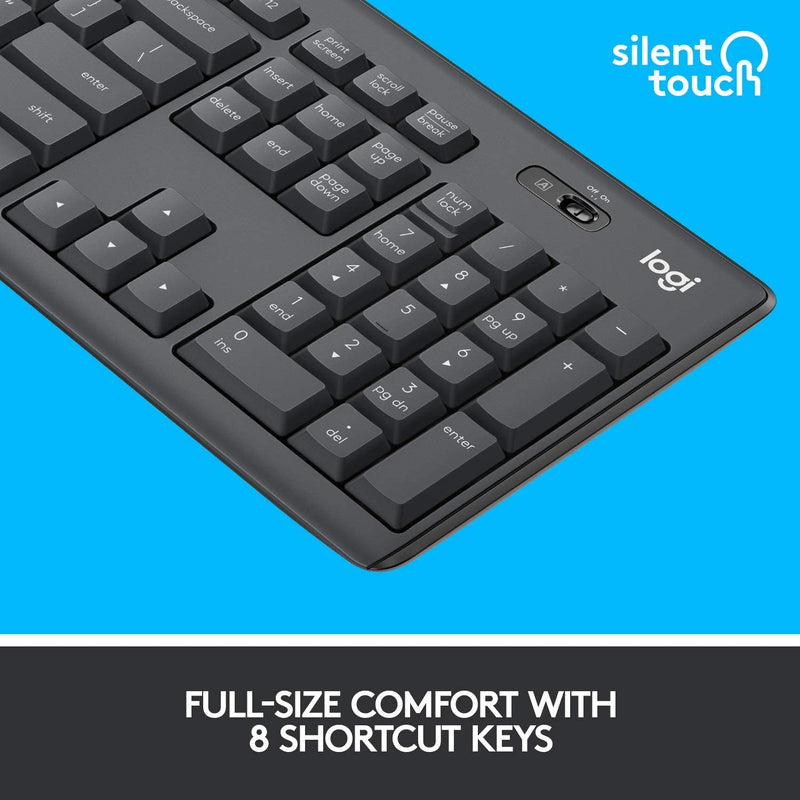 Logitech MK295 Wireless Mouse & Keyboard Combo with Silent Touch Technology