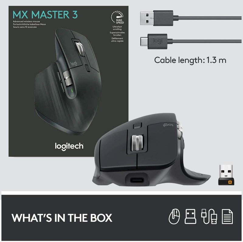 Logitech MX Master 3 Wireless Mouse with Hyper-fast Scroll - 910-005710