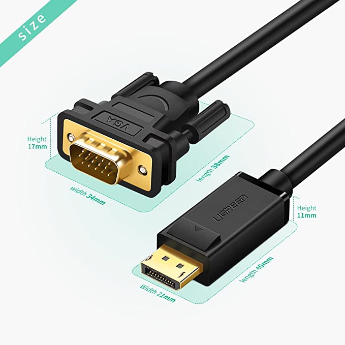 UGREEN DisplayPort Male To Male VGA Video Adapter Cable (DP105)