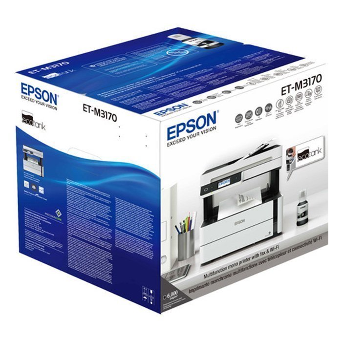 Epson EcoTank Monochrome M3170 All-in-One Duplex Wi-Fi Printer (C11CG92404)