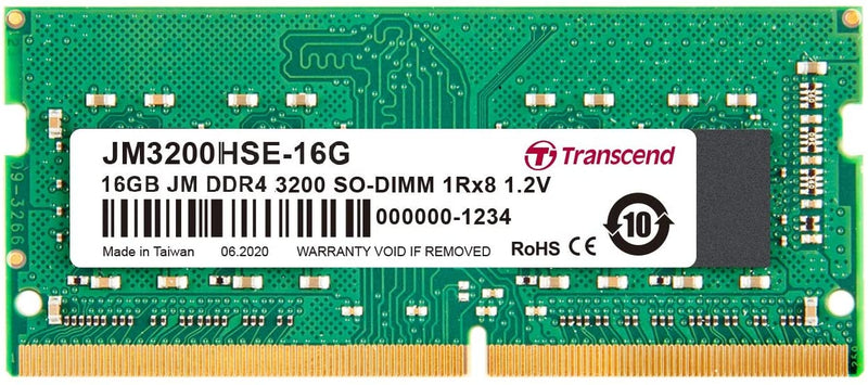 Transcend 16GB JetRam DDR4-3200 SO-DIMM Laptop RAM (JM3200HSE-16G)