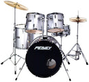 PEAVEY PV500 Black High Quality Drum Set - heavy duty, bright-sounding cymbals , double-braced, chrome-finished hardware, a comfortable throne, a pair of drumsticks and a drum key