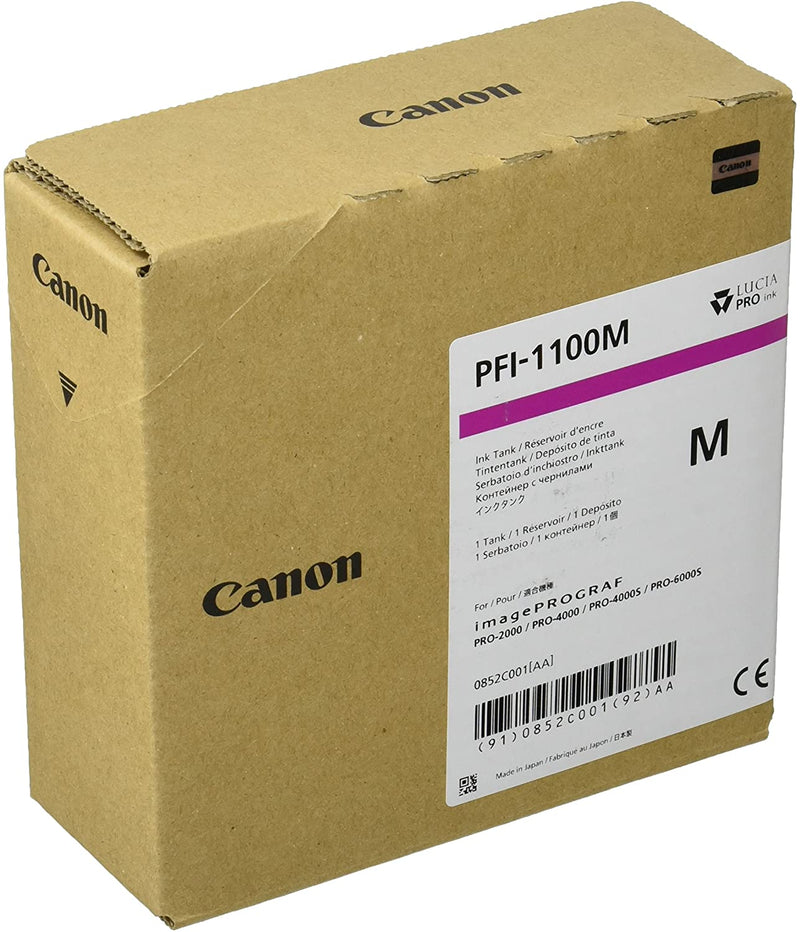 Canon PFI-1100 Magenta Pigment Ink Tank (160mL) - 0852C001AA