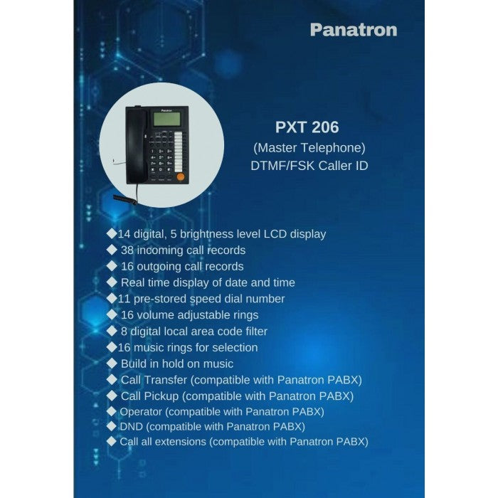 Panatron (PXT206) Master Telephone DTMF/FSK Caller ID