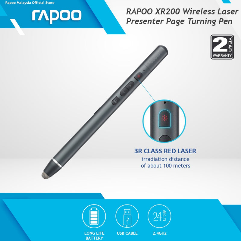 Rapoo XR200 Wireless Laser Presenter Page Turning Pen