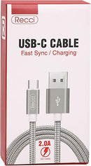 Recci Alluminium Alloy USB Cable - 2.4A, 100CM