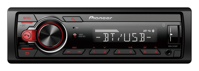 Pioneer MVH-S215BT Single DIN Bluetooth Car Stereo Receiver