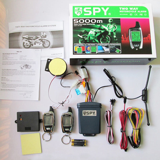SPY 2-way remote engine starter two way motorcycle alarm system