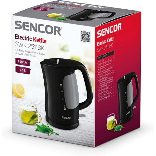 Sencor SWK 2511BK Electric Kettle – 2200W, 2.1L Capacity