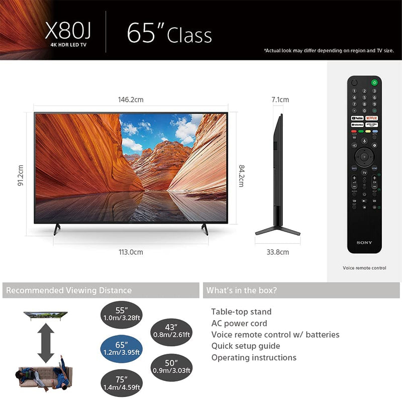 Sony Bravia (XR-65A80J) 65" Inch OLED 4K Ultra HD Smart Google TV With HDR,Alexa Compatibility