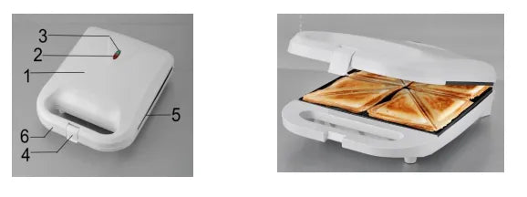 Sterling SSM-303 2 Slice Sandwich Maker - Cool Touch Handle, High Quality Nonstick Grill Plates, Easy To Lock Clip