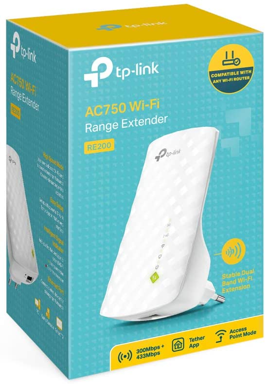 TP-Link TL-RE200 AC750 Dual band 750Mbps Wi-Fi 5GHz Range Extender