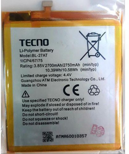 Tecno Phantom 6 (BL-27AT) Battery Replacement - 5000mAh Capacity