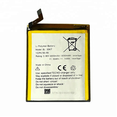 Tecno Boom J8 (BL-30KT)  Replacement Battery 