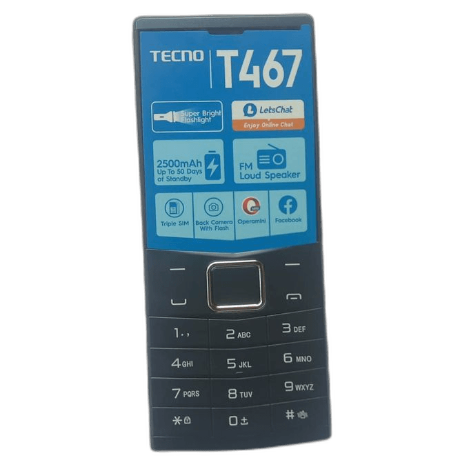 Tecno T467 Mobile Phone - Back Camera With Flash, 2500mAh Battery