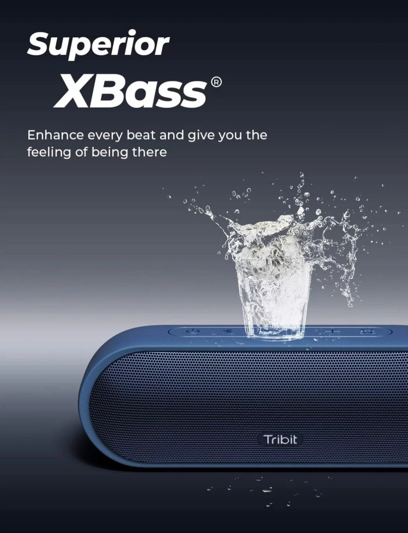 Tribit 24W MaxSound Plus Bluetooth Speaker - Exceptional XBass, IPX7 Waterproof, 20-Hour Playtime, 100 ft Bluetooth Range for Outdoor & Party