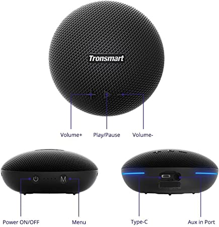 Tronsmart Splash 1 IPX7 Waterproof Bluetooth Speaker -15W Max, Up to 24 Hours(50% Volume) Playtime