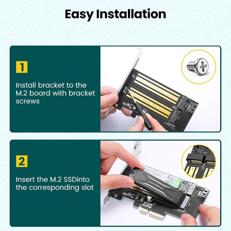 UGREEN M.2 NVME to PCI-E3.0 Express Card with M.2 SATA - CM302