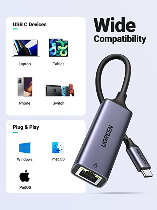 UGREEN USB-C to Ethernet Gigabit Adapter (CM199)