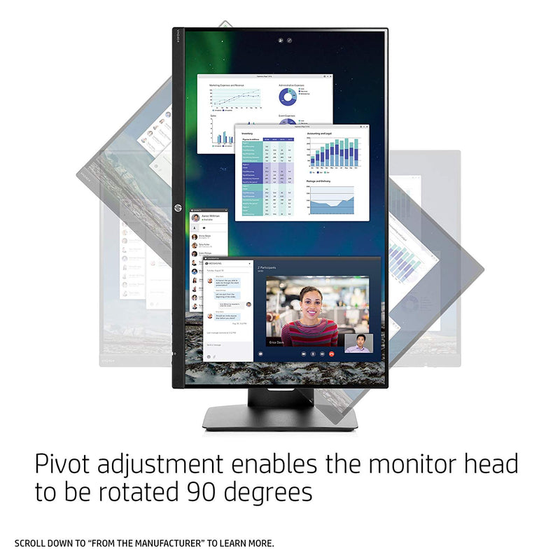 HP VH240a - 23.8-inch FHD IPS Monitor (1KL30AS) with Tilt/Height Adjustment and Built-in Speakers