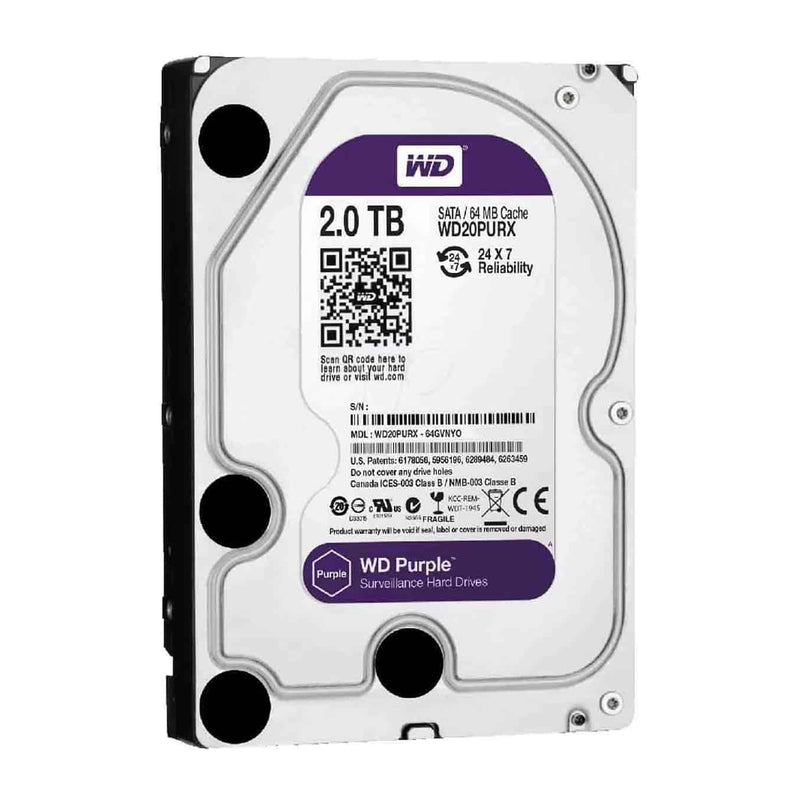 WD Purple Surveillance Hard Drive 2TB – (WD20PURZ)64 MB, 5400 rpm