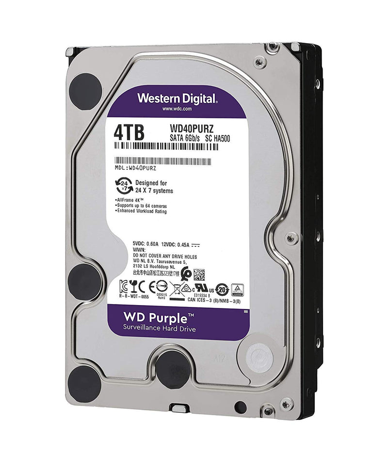 Western Digital 4TB SATA Hard Drive (WD40PURZ)64 MB, 5400 rpm