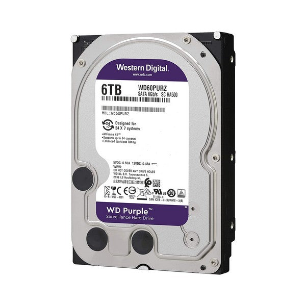 275時間 5700RPM WDPurple 6TB HDD WD60PURZ WD Purple Surveillance Hard Drive 6TB 64MB 5700rpm – (WD60PURZ