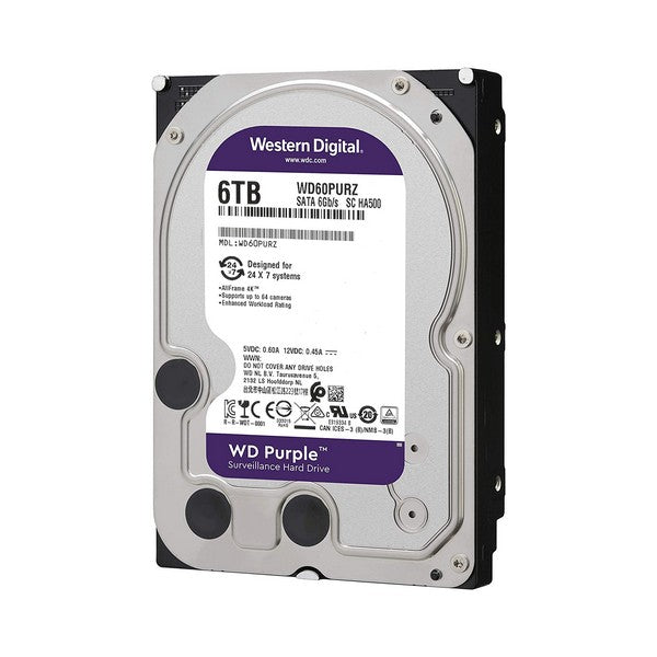 WD Purple Surveillance Hard Drive 6TB 64MB 5700rpm – (WD60PURZ)