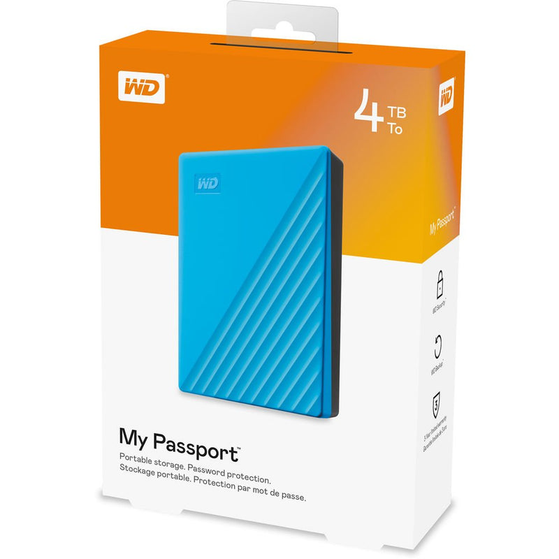 WD My Passport 4TB External Hard Drive Sky Blue (WDBPKJ0040BBL-WESN)