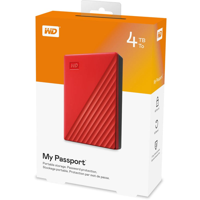 WD My Passport 4TB External Hard Drive Red (WDBPKJ0040BRD-WESN)