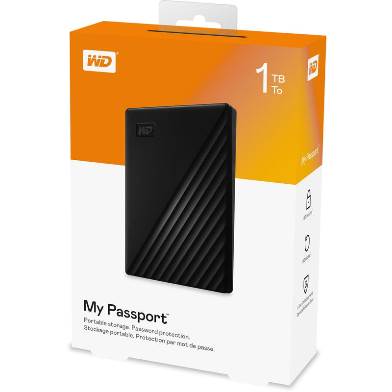 WD My Passport 1TB External Hard Drive Black – (WDBYVG0010BBK-WESN)