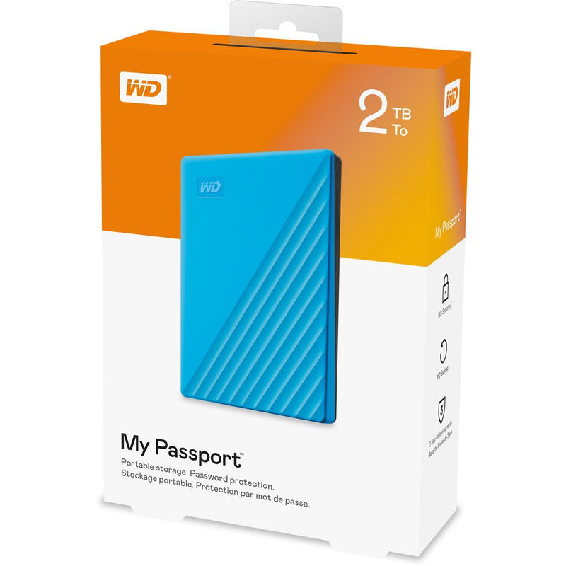 WD 2TB My Passport Portable External Hard Drive -Sky Blue (WDBYVG0020BBL-WESN)