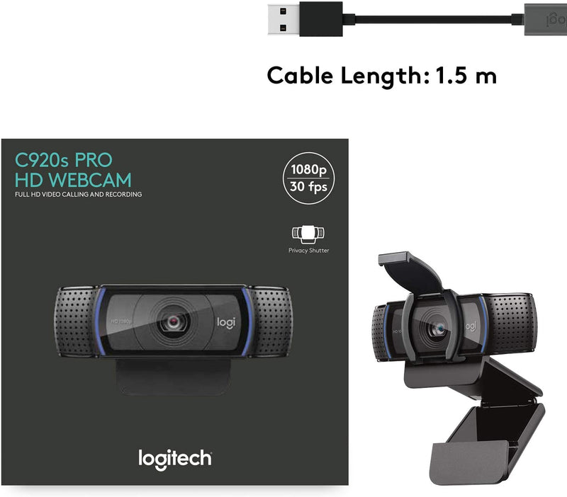 Logitech C920s PRO Full HD Webcam with Privacy Shutter