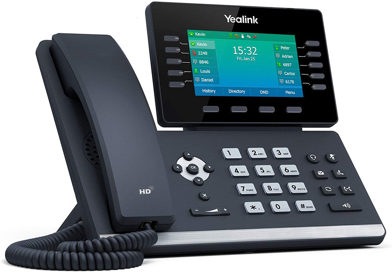 Yealink (SIP-T54W) - Prime Business Phone With 6 VoIP Accounts. 4.3-Inch Color Display. USB 2.0, 802.11ac Wi-Fi, Dual-Port Gigabit Ethernet