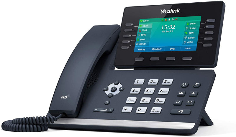 Yealink (SIP-T54W) - Prime Business Phone With 6 VoIP Accounts. 4.3-Inch Color Display. USB 2.0, 802.11ac Wi-Fi, Dual-Port Gigabit Ethernet