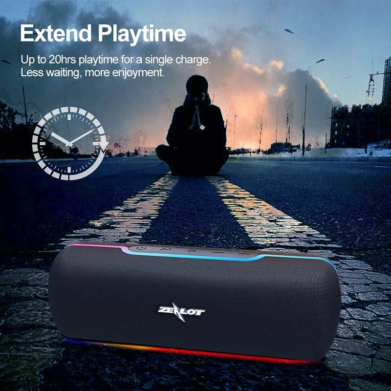 Zealot S55 Wireless IPX5 Waterproof Speaker - 20W,  Bluetooth / TF card  (MP3 file only）/ 3.5mm audio jack / USB