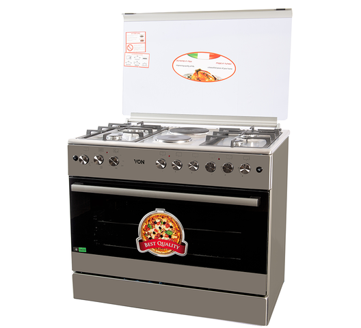 Von F9E50E2/ F9E42G2.IL.S/ VAC9F042WX 4 Gas + 2 Electric Cooker– Stainless steel