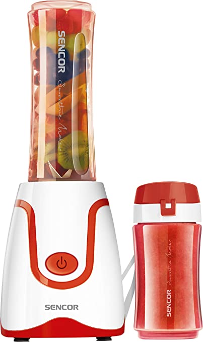 Sencor SBL 2204RD Smoothie Maker Blender - 300W, 0.6l & 0.3l Bottles serve as drinking bottles
