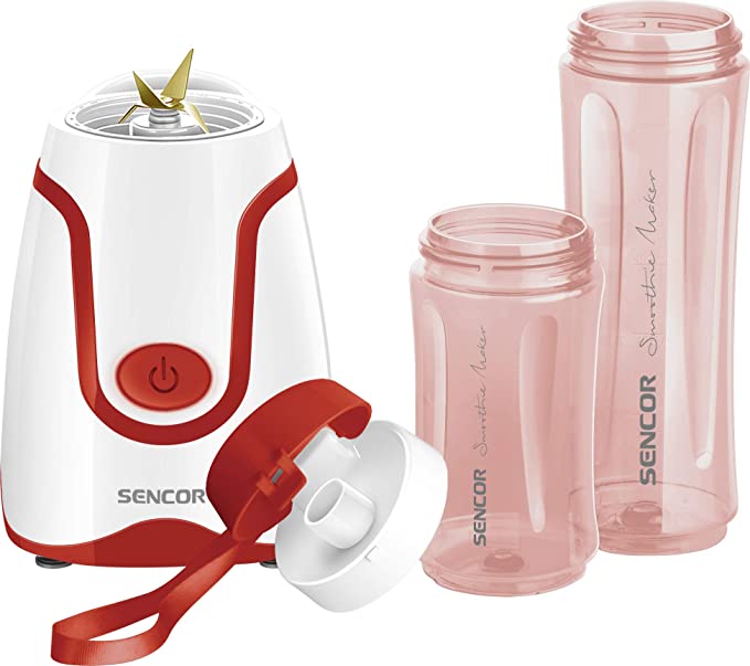 Sencor SBL 2204RD Smoothie Maker Blender - 300W, 0.6l & 0.3l Bottles serve as drinking bottles