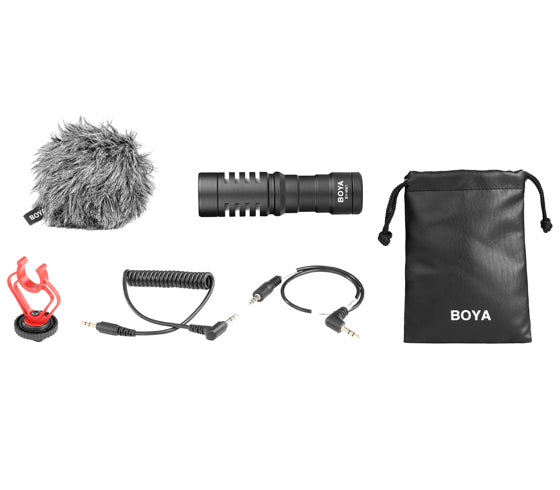 BOYA BY-MM1 Shotgun Video Microphone, Universal Compact On-Camera Mini Recording Mic