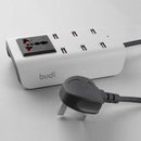 Budi Home Charger - With Socket 1.8M Extension ,  6 USB Sockets