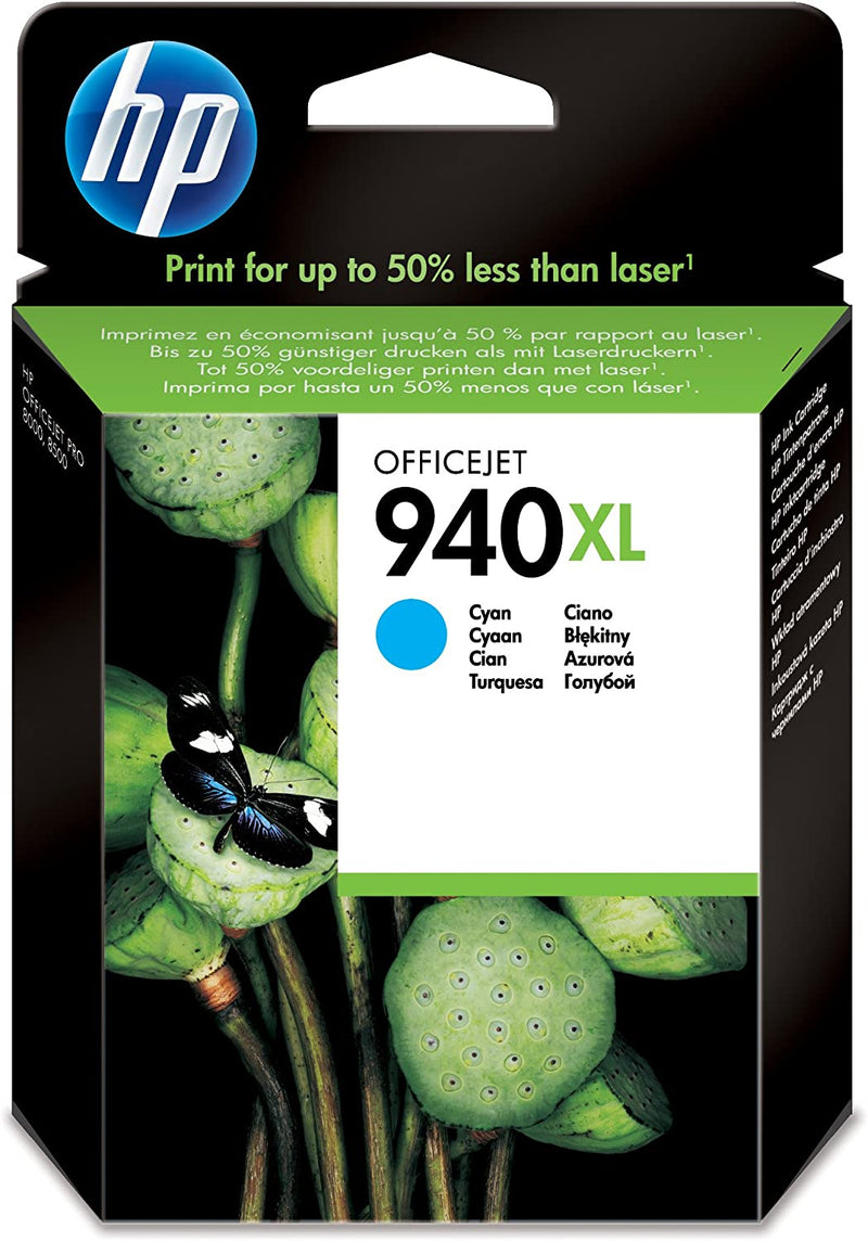 HP 940XL High Yield Cyan Original Ink Cartridge, C4907AA