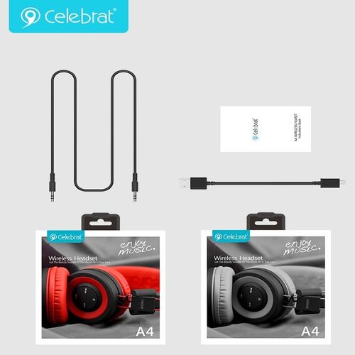 Celebrat A4 Wireless Bluetooth Headphones - 8-10Hours Play Time , 300mAh Battery