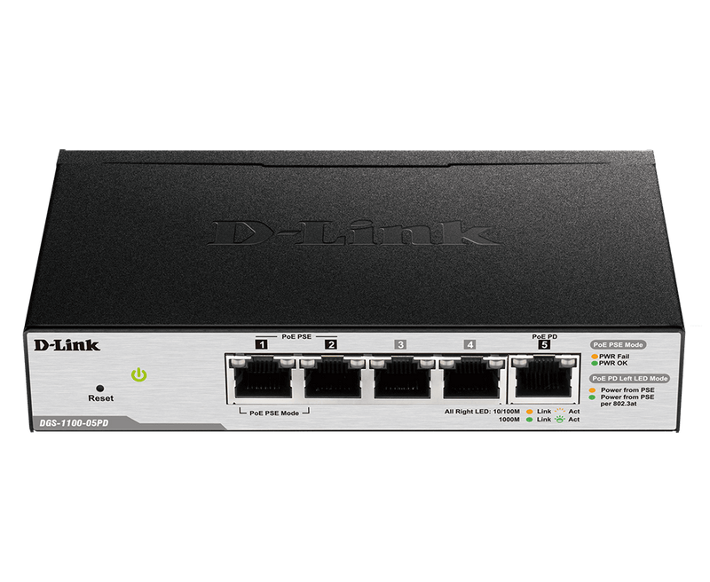 D-Link DGS-1100-05PD 5 ports Smart Managed PoE Switch