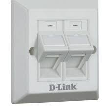 D-Link Dual Angular Faceplate Accepts Two Keystone Jacks with Shutter (NFP-0WHI22)